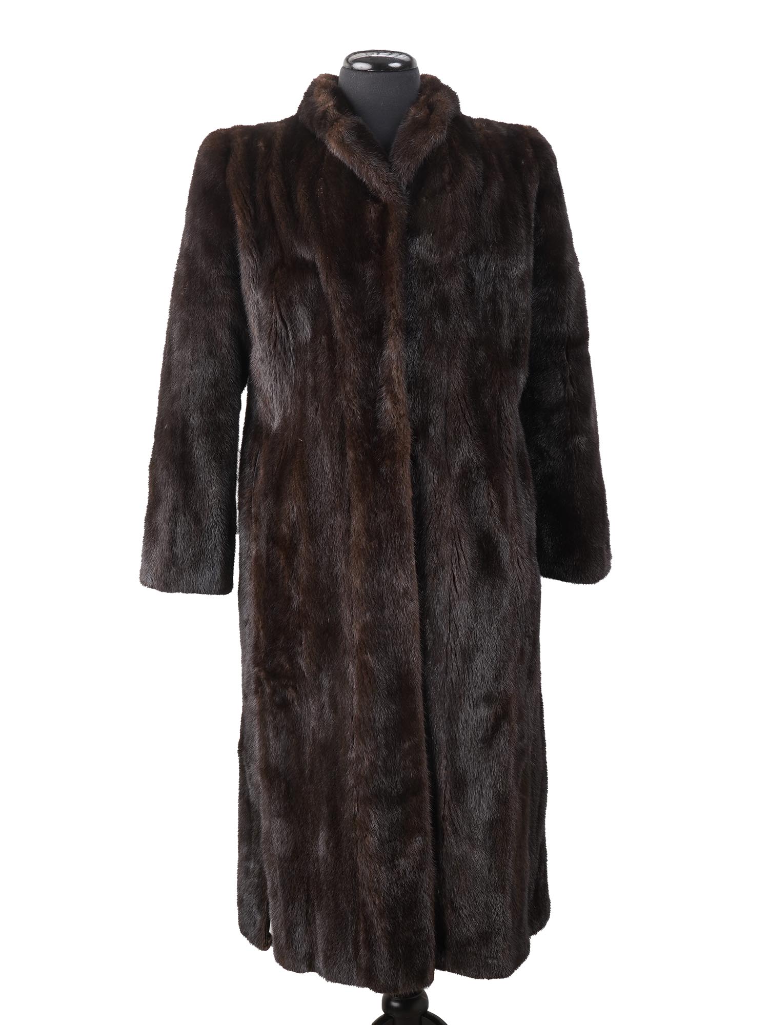 VINTAGE DARK WOMENS BLACKGLAMA MINK FUR COAT PIC-0